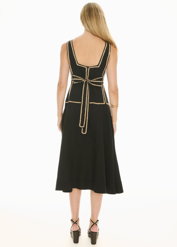 Marlin Raffia Dress - Black - Stanleyandstone