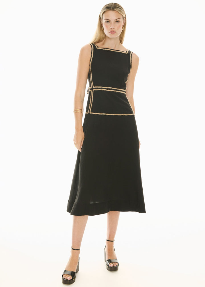 Marlin Raffia Dress - Black - Stanleyandstone