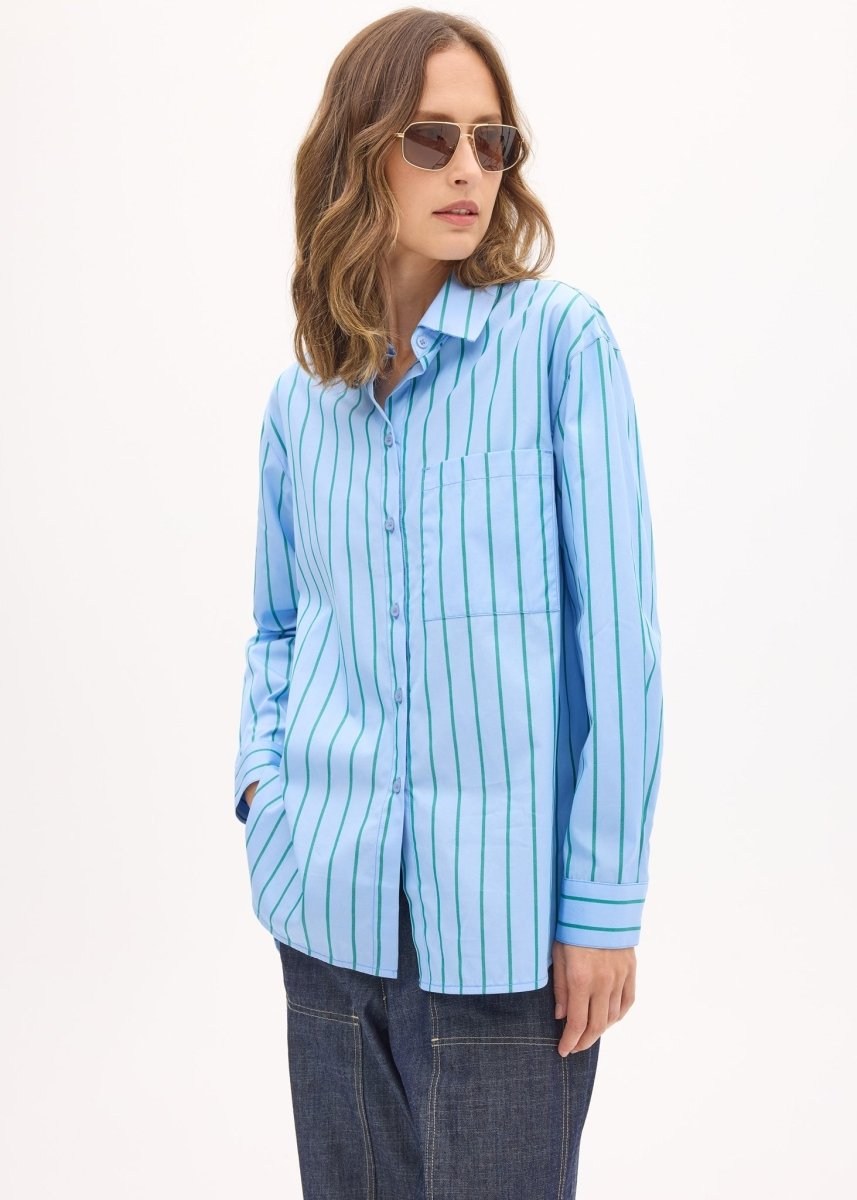 Marlon Stripe Shirt - Blue Stripe shirt POL
