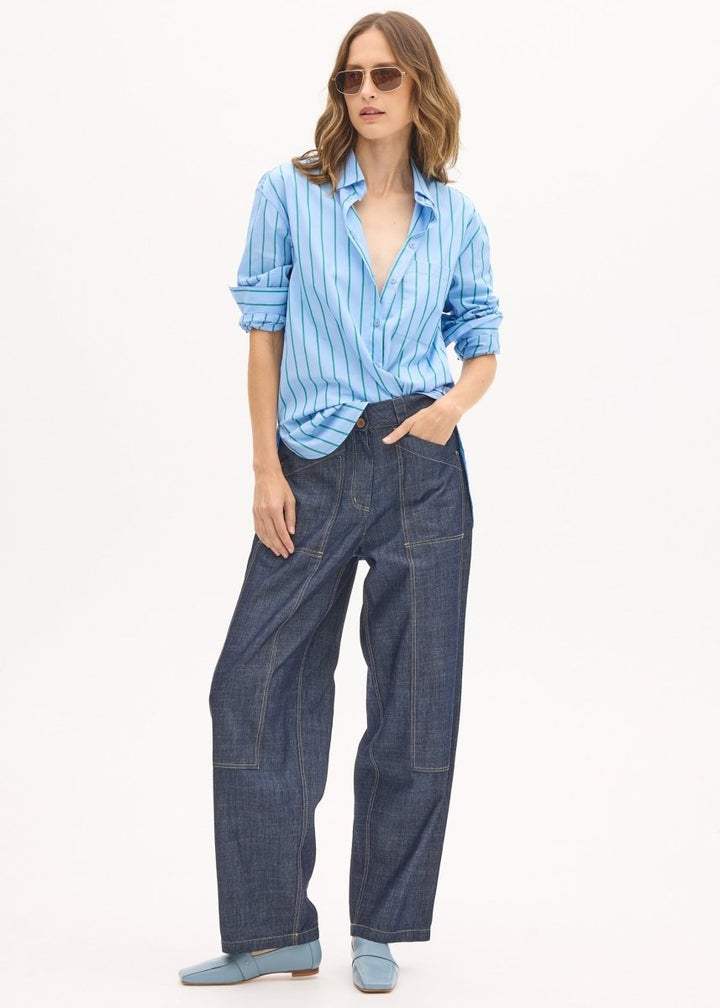 Marlon Stripe Shirt - Blue Stripe shirt POL