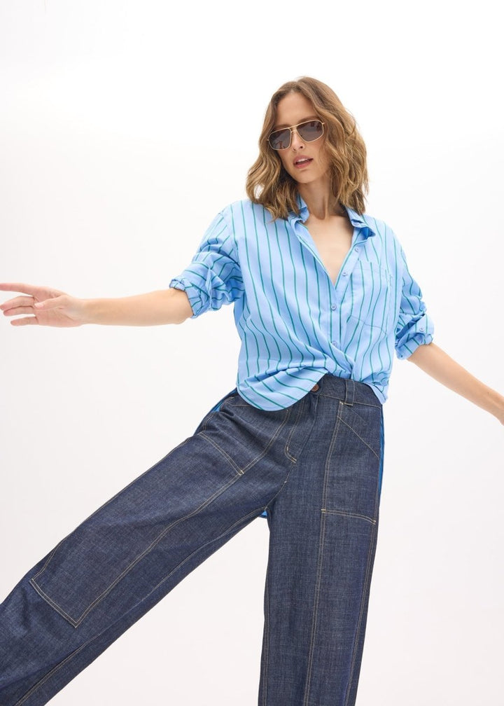 Marlon Stripe Shirt - Blue Stripe shirt POL