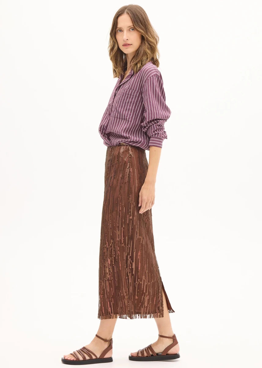 Marlon Stripe Shirt - Merlot shirt POL