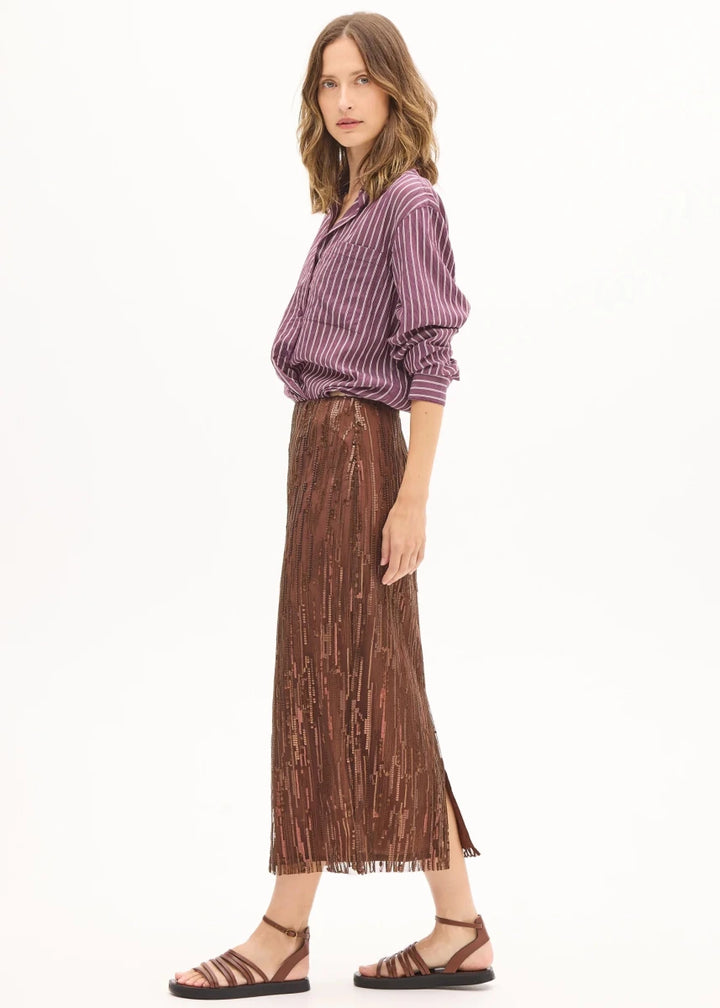 Marlon Stripe Shirt - Merlot shirt POL