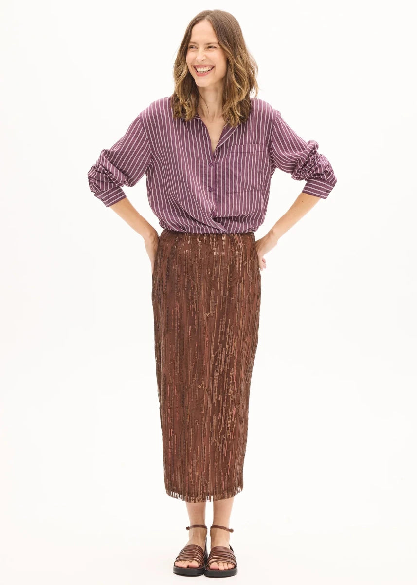 Marlon Stripe Shirt - Merlot shirt POL