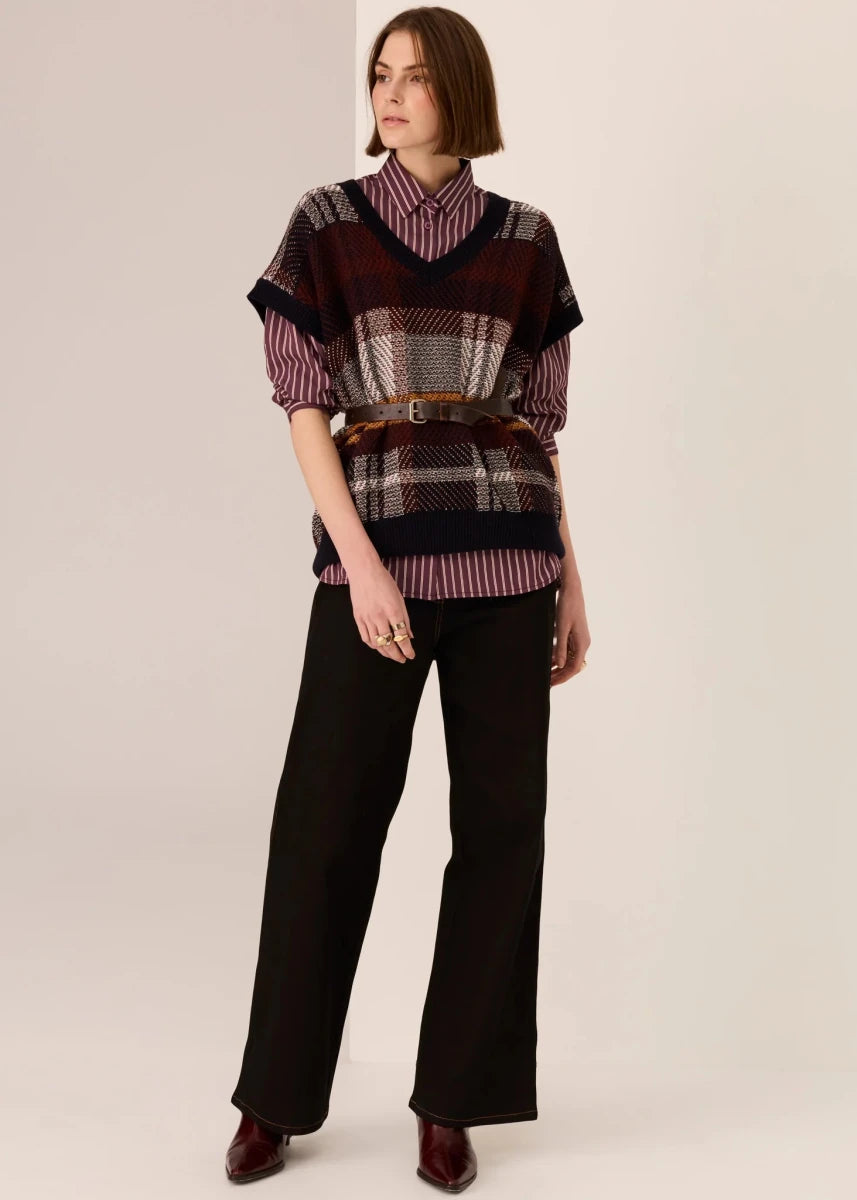 Marlon Stripe Shirt - Merlot shirt POL