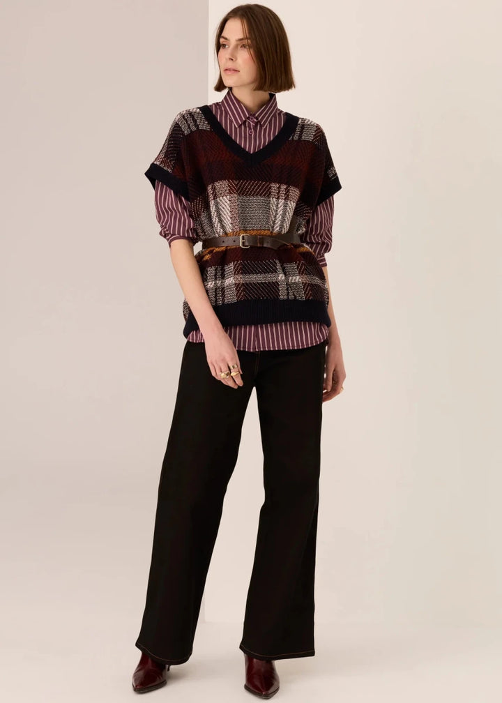 Marlon Stripe Shirt - Merlot shirt POL