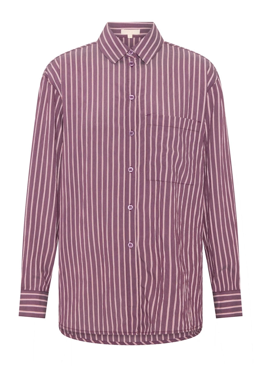 Marlon Stripe Shirt - Merlot shirt POL