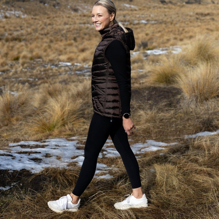 Mary-Claire 90/10 Packable Puffer Vest - Chocolate Coats &amp; Jackets Moke Apparel