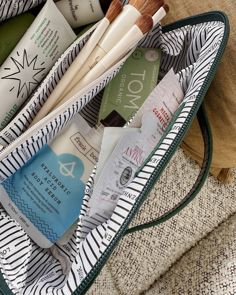 Mary Cosmetic Bag - Croc forest green Handbag Louenhide