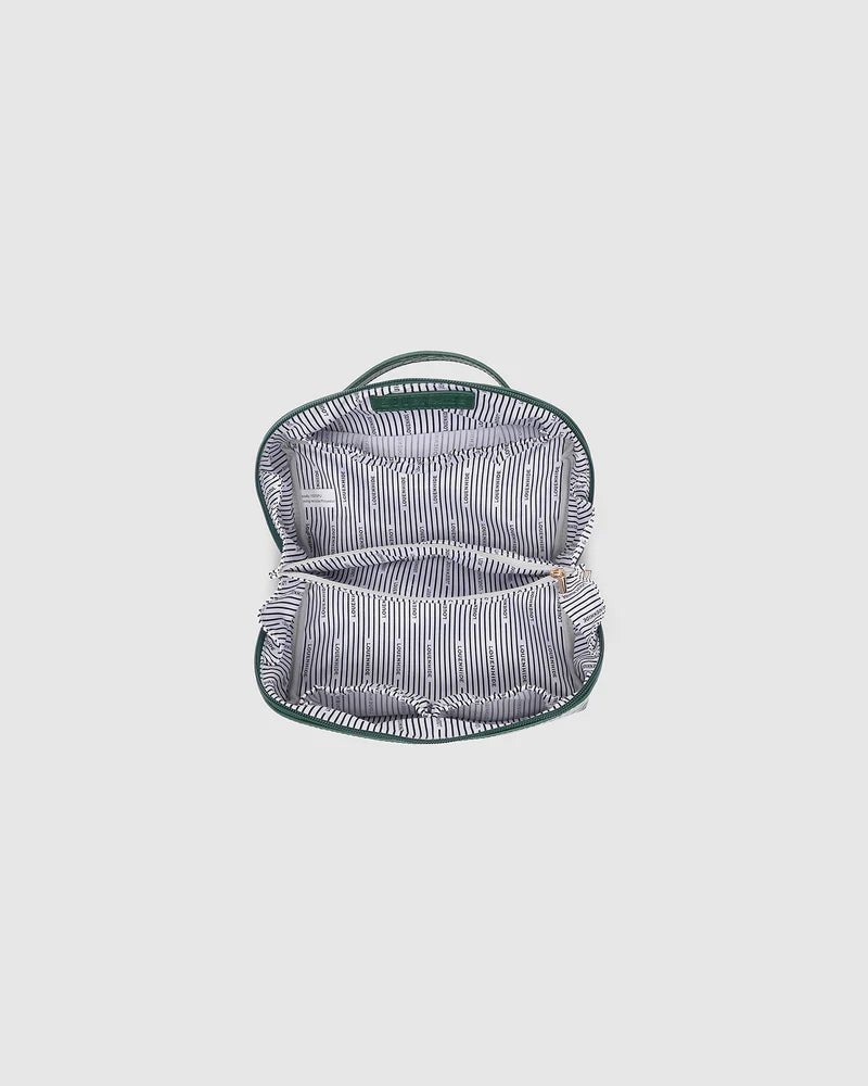 Mary Cosmetic Bag - Croc forest green Handbag Louenhide