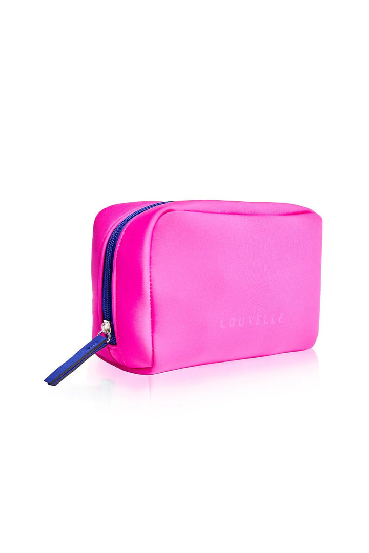 Medium Neoprene Pouch Pink cosmetic bag Louvelle Australia