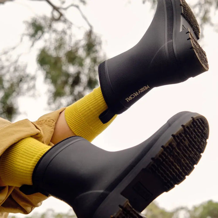Merry People Andie Boot - Black Gumboot Merry People