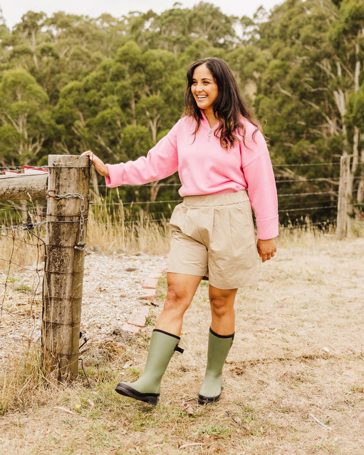 Merry People Darcy Boot - Moss Green mid calf Gumboot Merry People