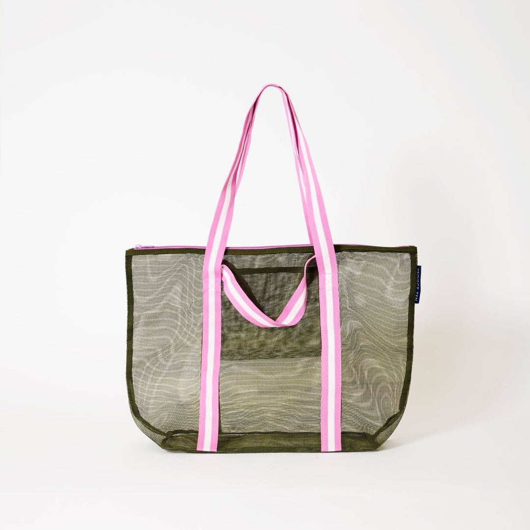 Mesh Zip Medium Tote – Khaki Project Ten Pty Ltd
