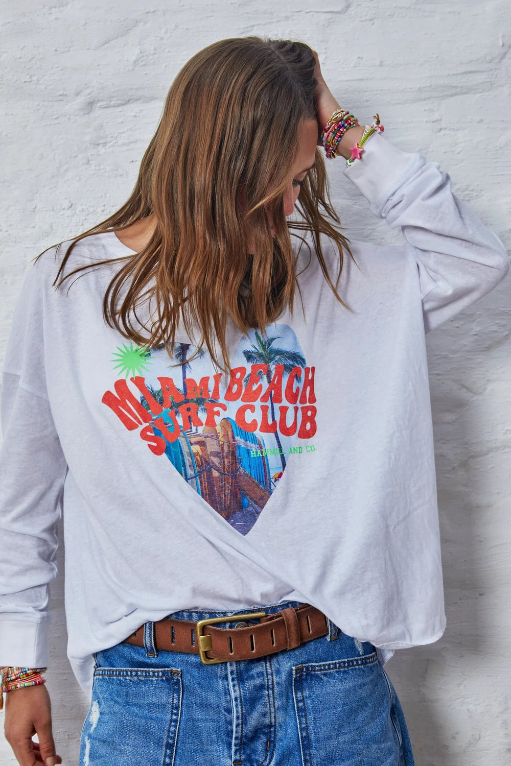 MIAMI LONG SLEEVE TEE - WHITE tee hammill & Co