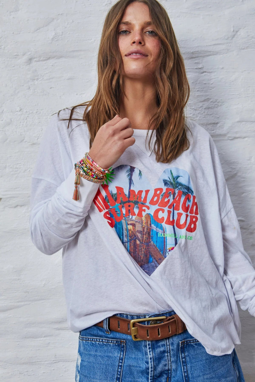 MIAMI LONG SLEEVE TEE - WHITE tee hammill & Co