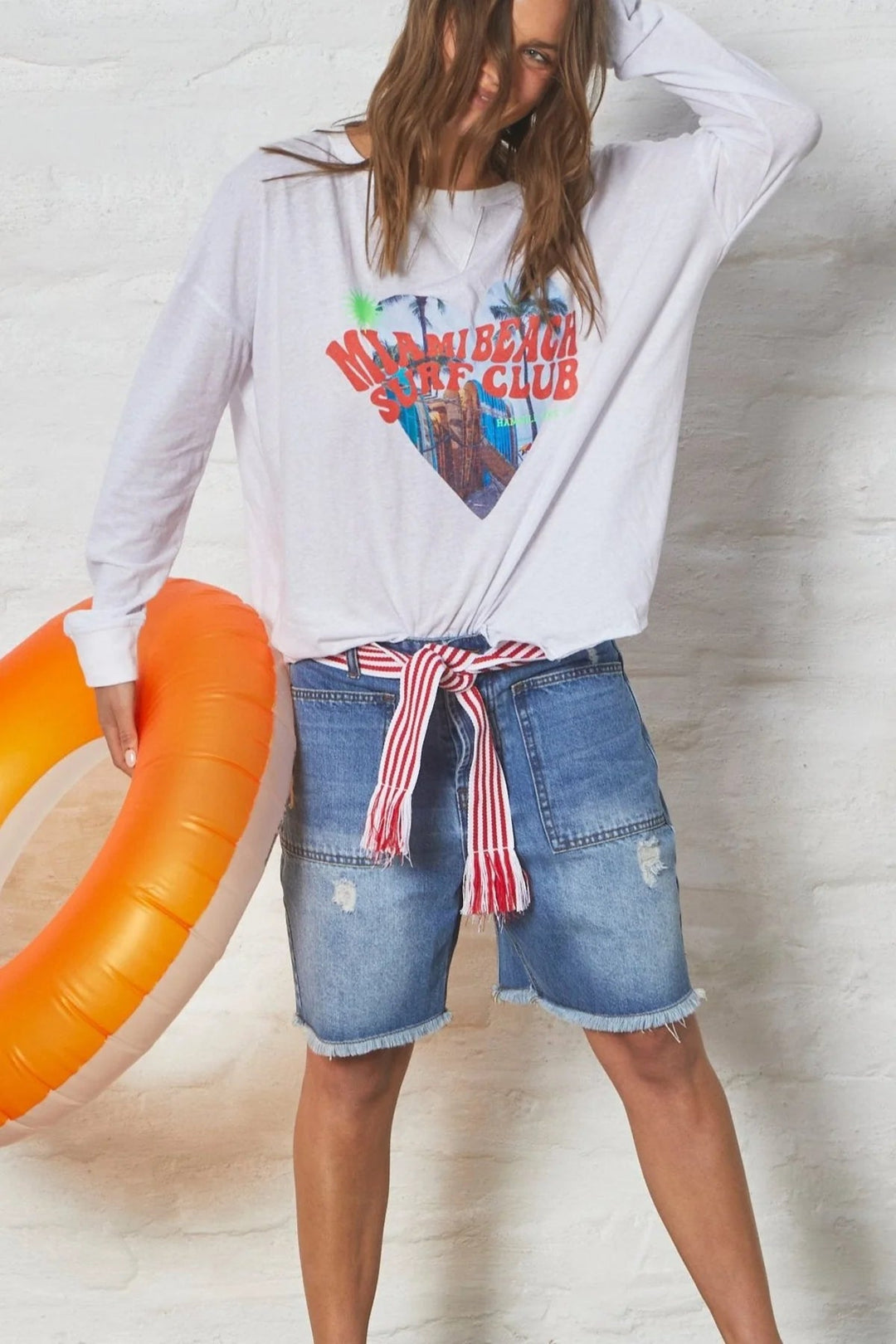 MIAMI LONG SLEEVE TEE - WHITE tee hammill & Co