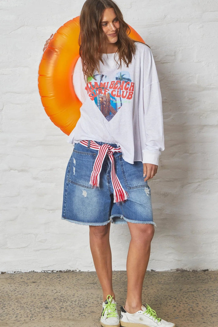 MIAMI LONG SLEEVE TEE - WHITE tee hammill & Co