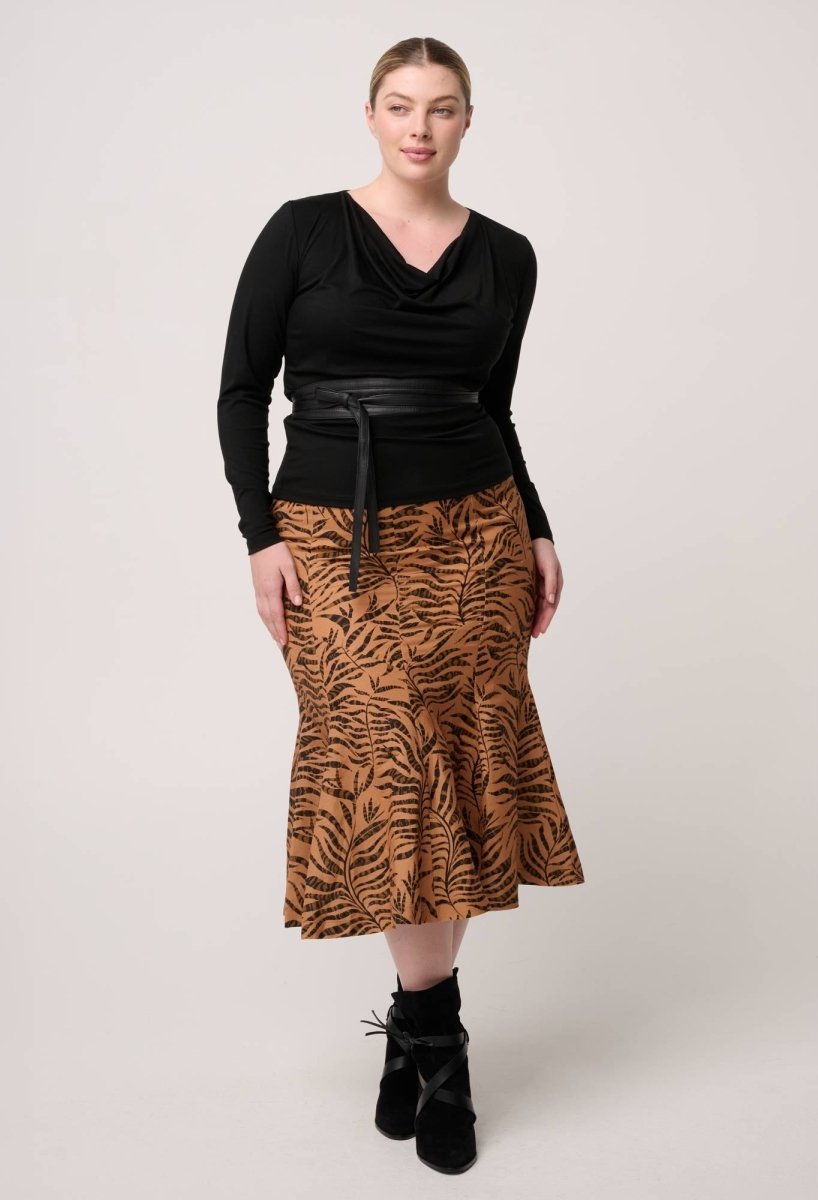 Milda Lyocell Stretch Cowl Top in Black OnceWas