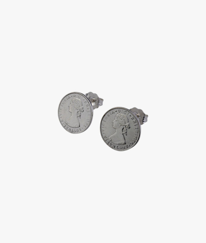 Mini coin Sterling SIlver studs Von Treskow