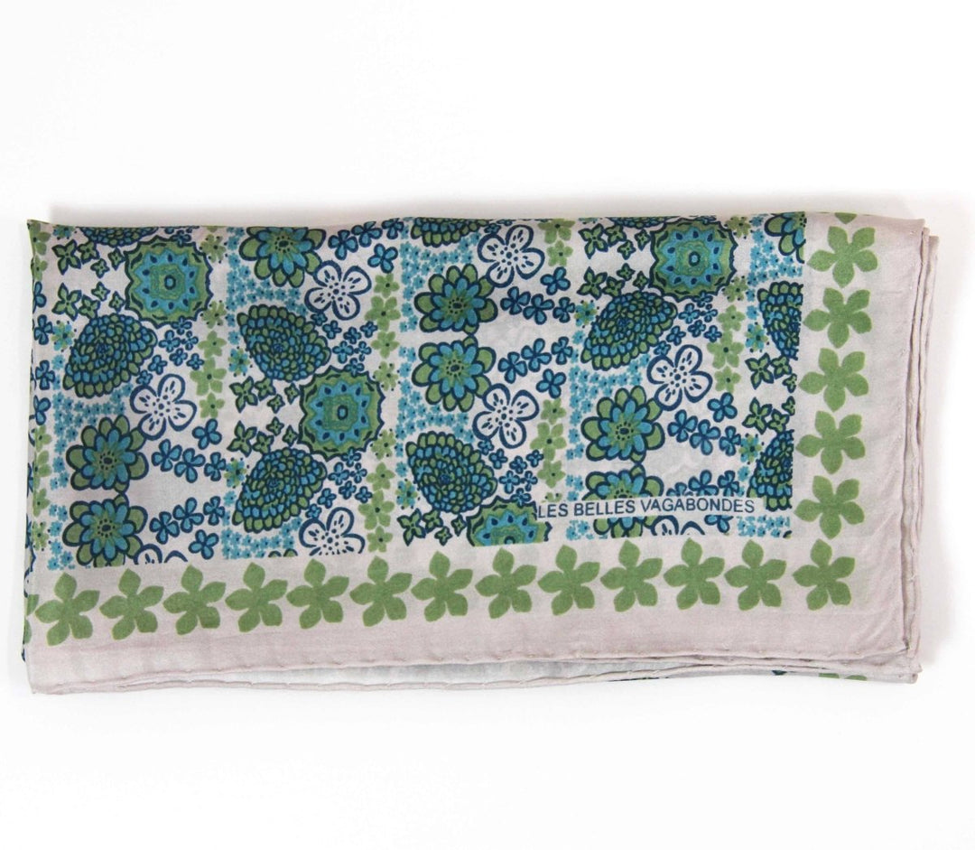 Mini scarf Caribbean Blue Blue scarf Les Belles Vagabondes