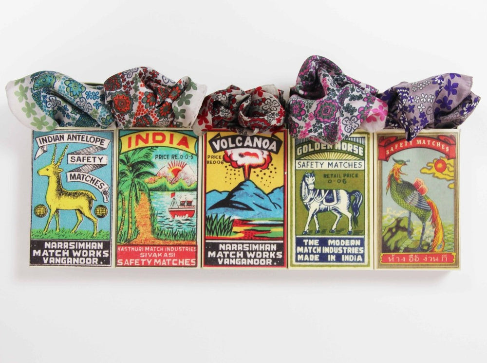 Mini scarf Caribbean Blue Blue scarf Les Belles Vagabondes