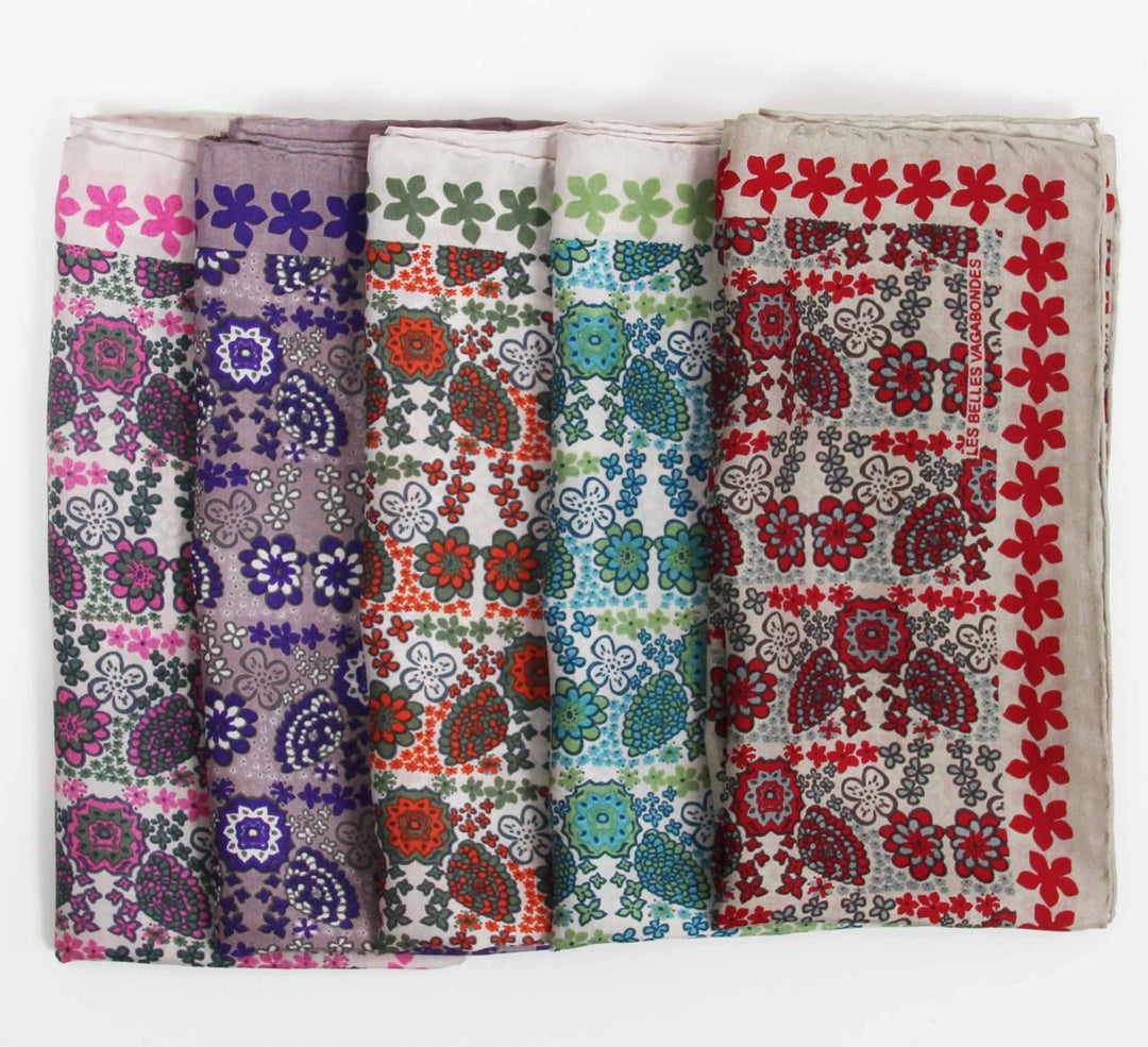 Mini scarf Caribbean Blue Blue scarf Les Belles Vagabondes