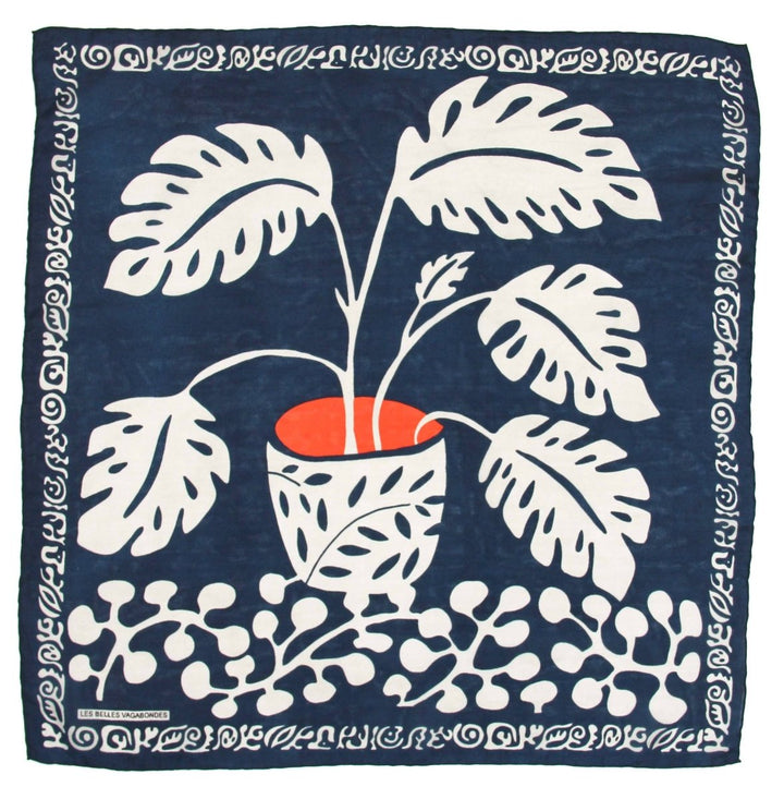 Mini Scarf - Marine Arum scarf Les Belles Vagabondes