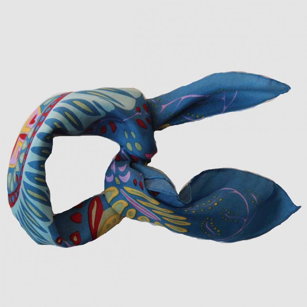 Mini Scarf - Marushka Blue Blue scarf Les Belles Vagabondes