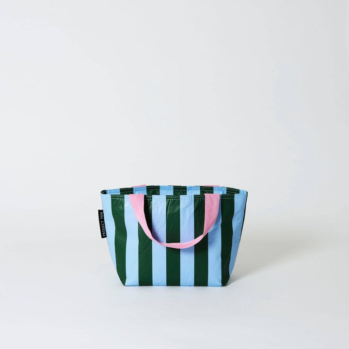 Mini Tote – Green Blue Stripe - Stanleyandstone
