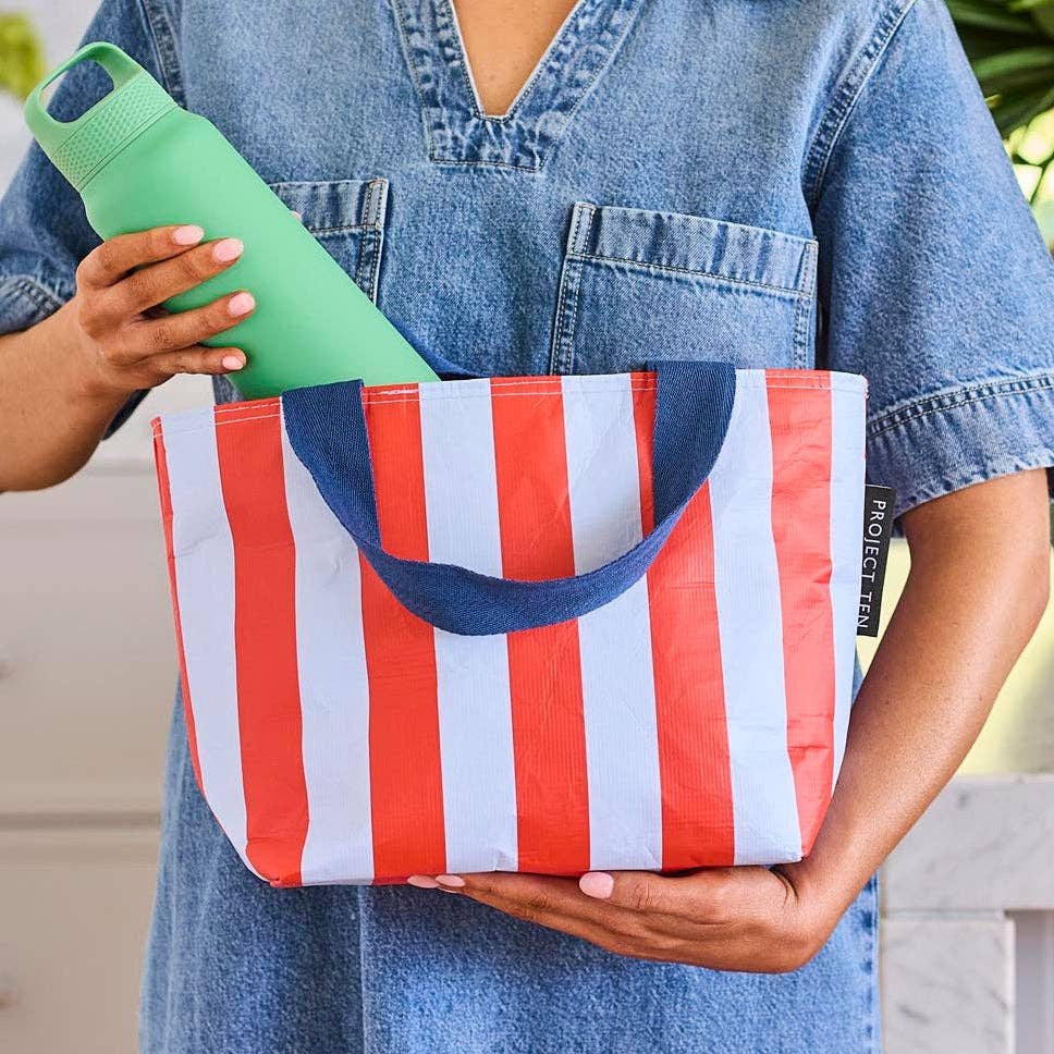 Mini Tote – Red Blue Stripe - Stanleyandstone