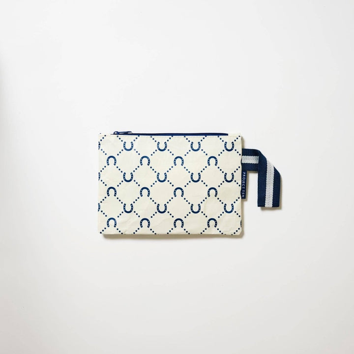 Mini Zip Pouch – Navy Horseshoe - Stanleyandstone