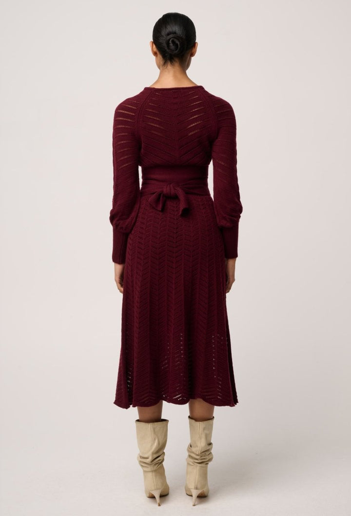 Mirelle Wool Blend Knit Dress in Bordeaux Dress Once Was