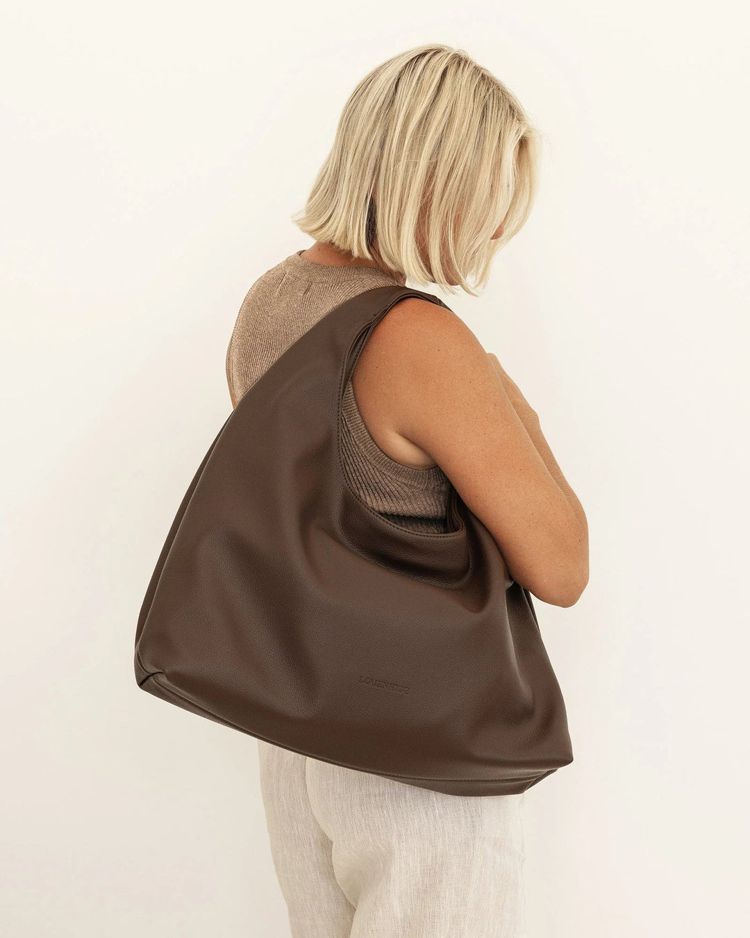 Monaco Shoulder Bag - Chocolate Handbag Louenhide