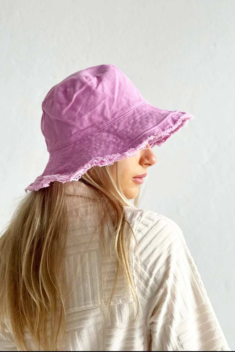 MOSK Frayed Bucket Hat -LILAC scarf MOSK MELBOURNE