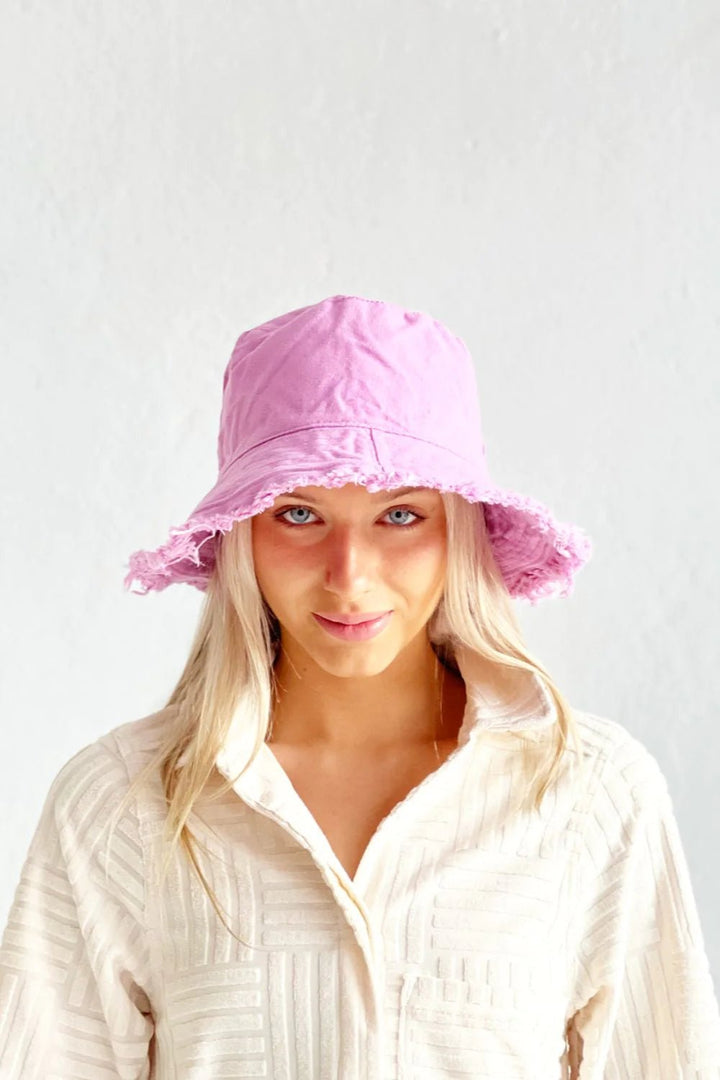 MOSK Frayed Bucket Hat -LILAC scarf MOSK MELBOURNE