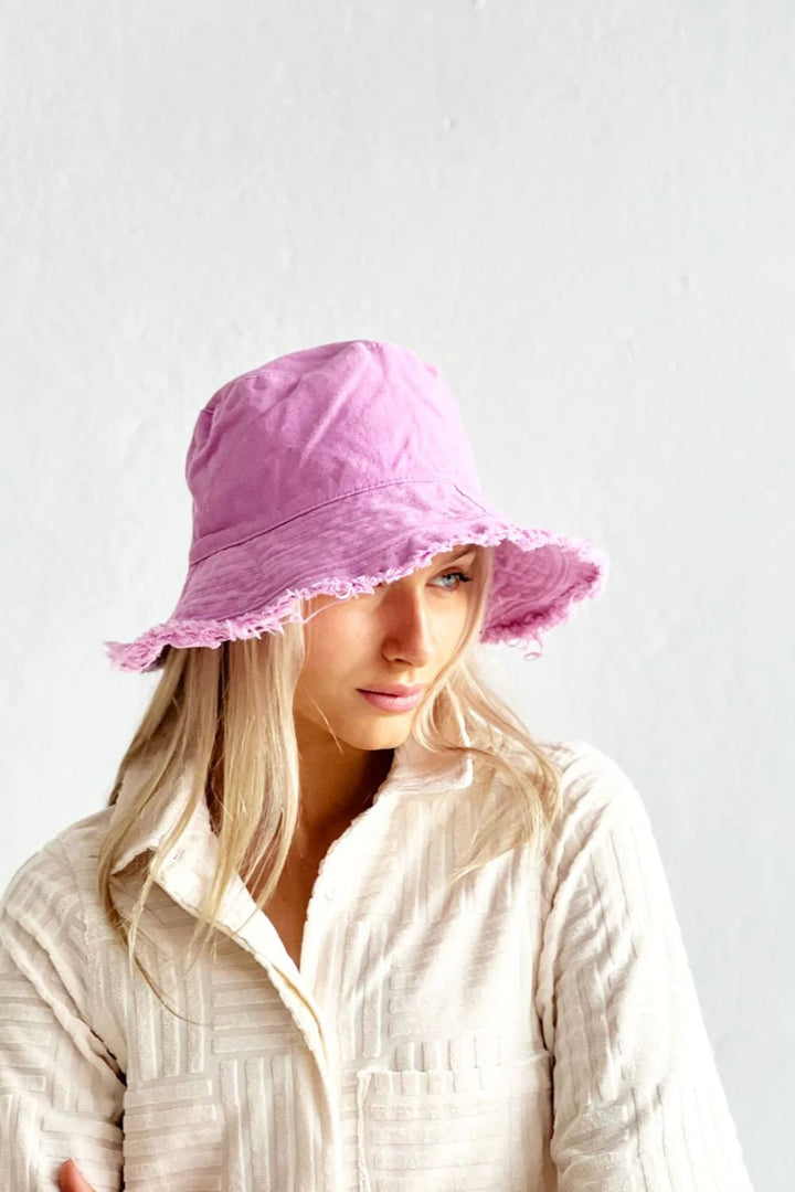 MOSK Frayed Bucket Hat -LILAC scarf MOSK MELBOURNE
