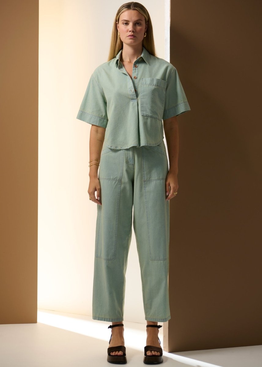 Muhle Barrel Denim Pant - Cypress pant POL