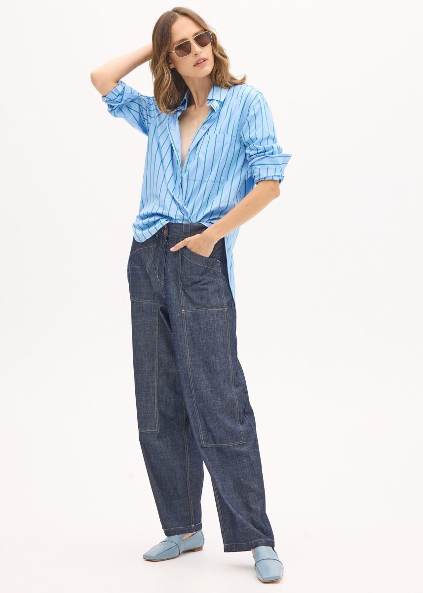 Muhle Barrel Denim Pant - Dark Wash jeans POL