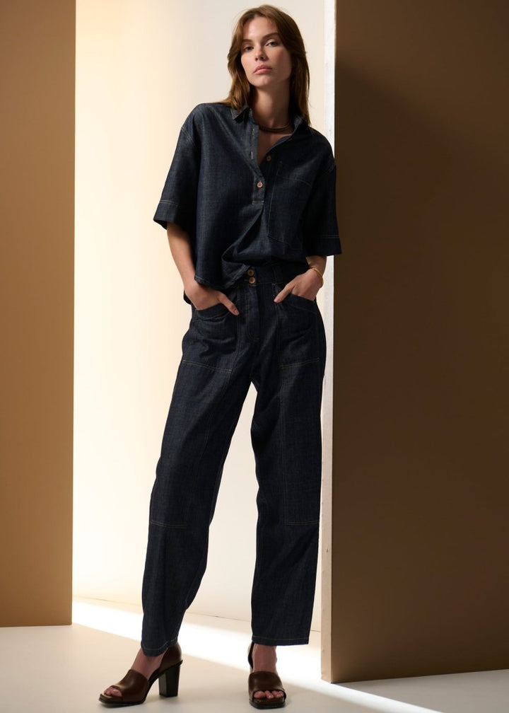 Muhle Barrel Denim Pant - Indigo pant POL
