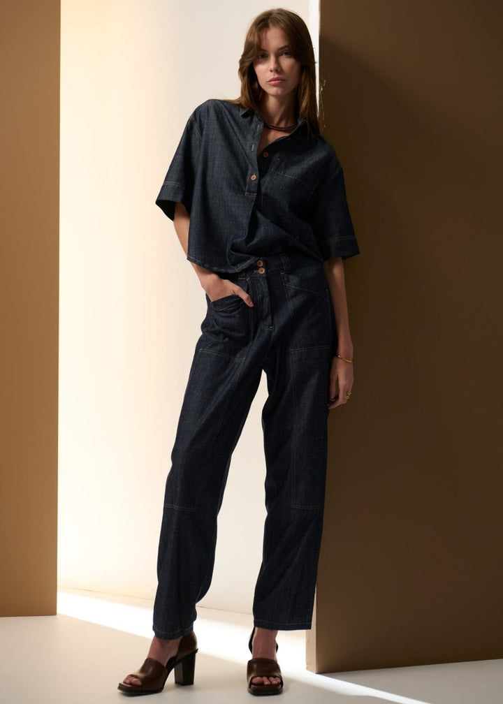 Muhle Barrel Denim Pant - Indigo pant POL