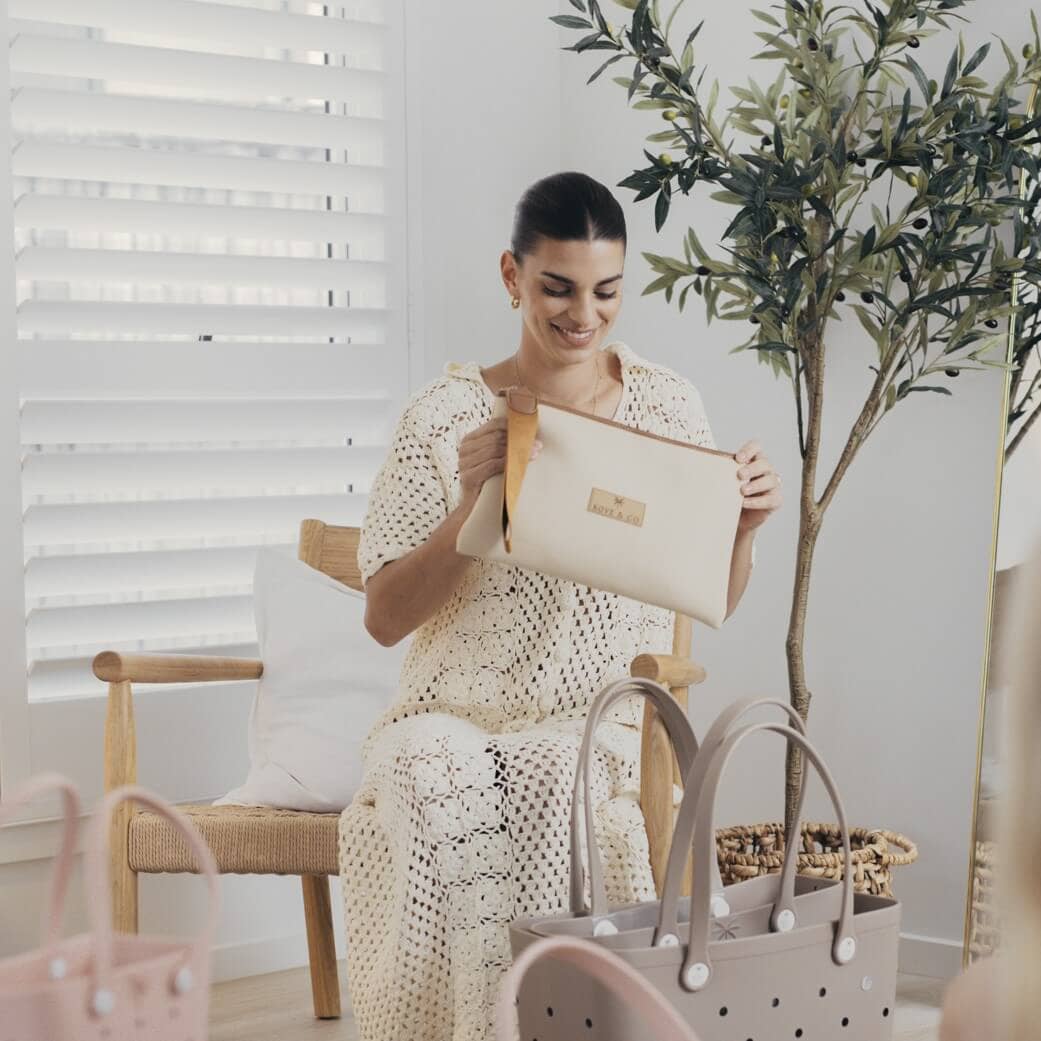 Nappy Wallet with Fold out Change Mat Kove and Co Beige