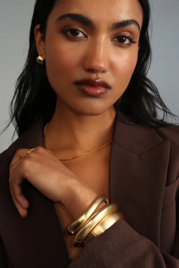 Nara Bracelet Brushed Gold Bracelet Zafino Jewellery