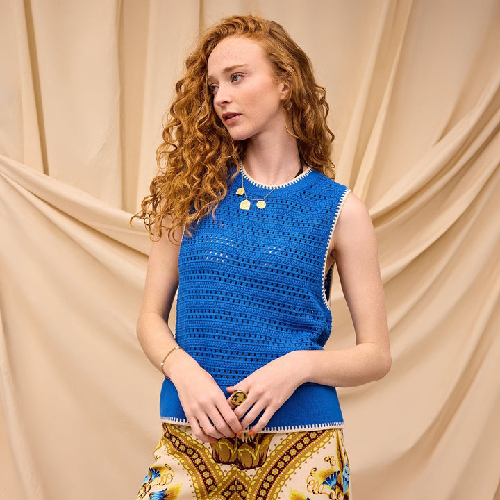 Natalina Knit Top - Azure - Stanleyandstone