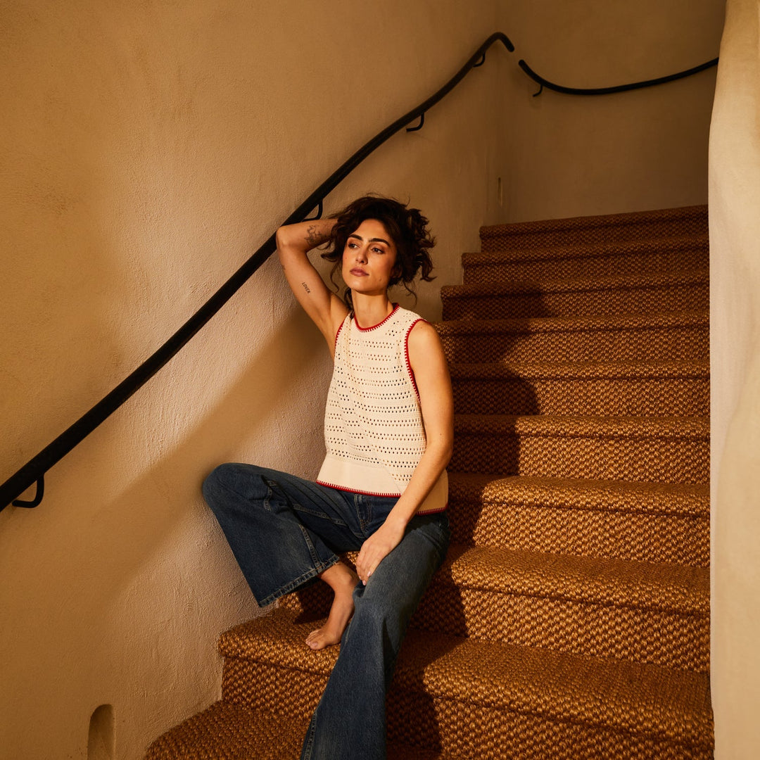 Natalina Knit Top - Pearl - Stanleyandstone