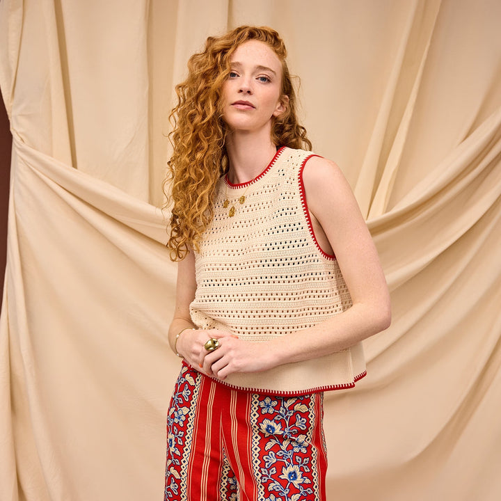 Natalina Knit Top - Pearl - Stanleyandstone