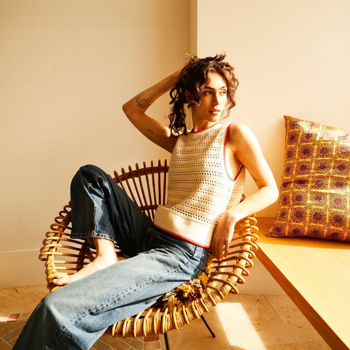 Natalina Knit Top - Pearl - Stanleyandstone