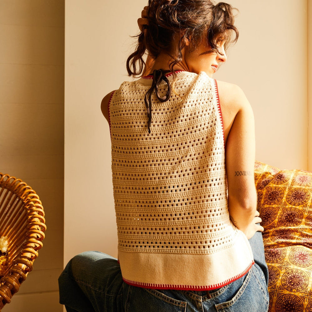 Natalina Knit Top - Pearl - Stanleyandstone
