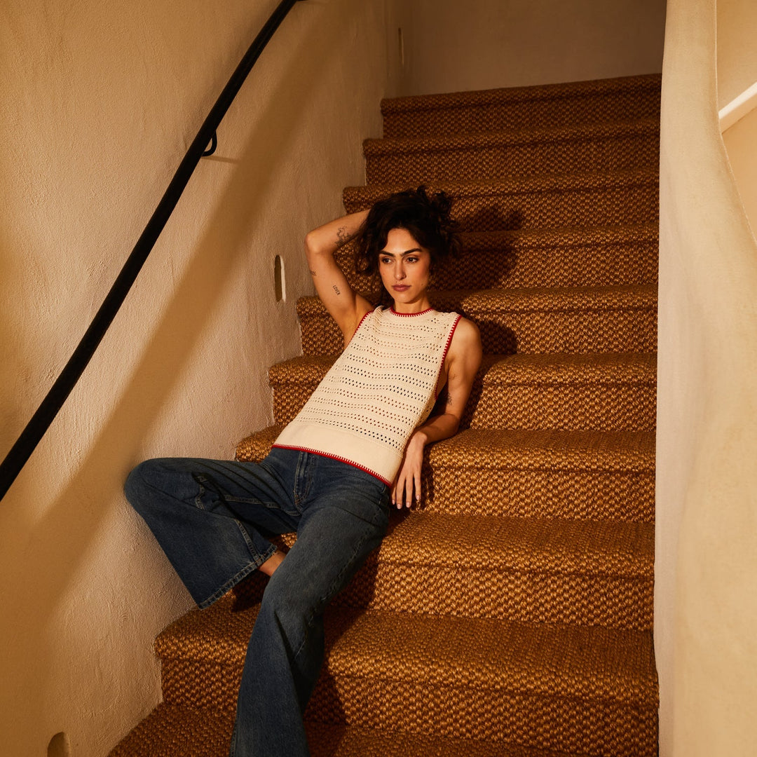 Natalina Knit Top - Pearl - Stanleyandstone
