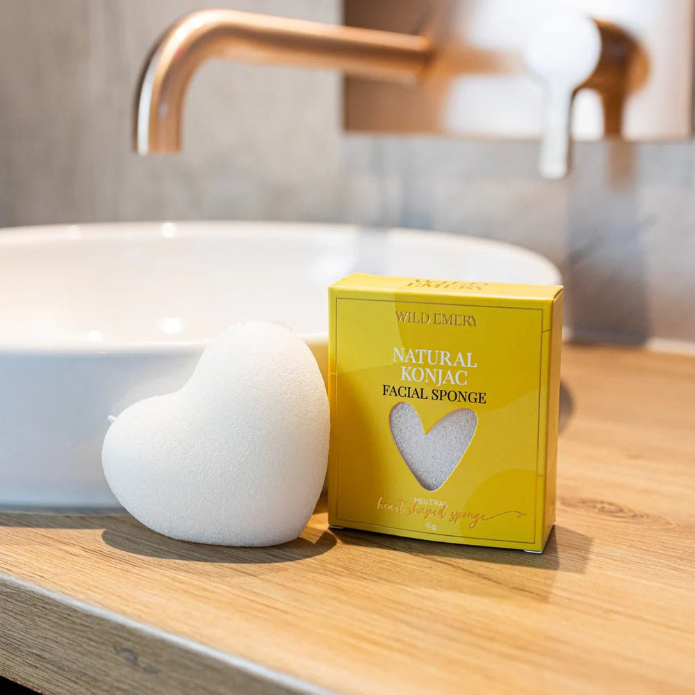Natural Konjac Facial Sponge - NEUTRAL face washer Wild Emery Pty Ltd